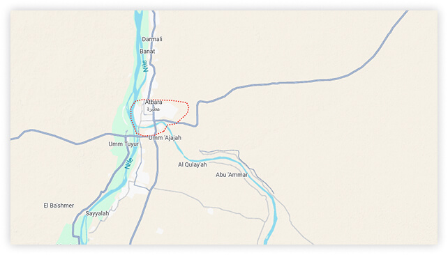 خريطة لمنطقة عطبرة
